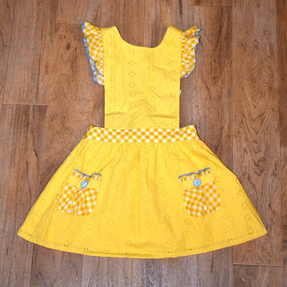NWT Matilda Jane Yellow Splendid Sunshine Pinafore Dress 4‎ #27004D